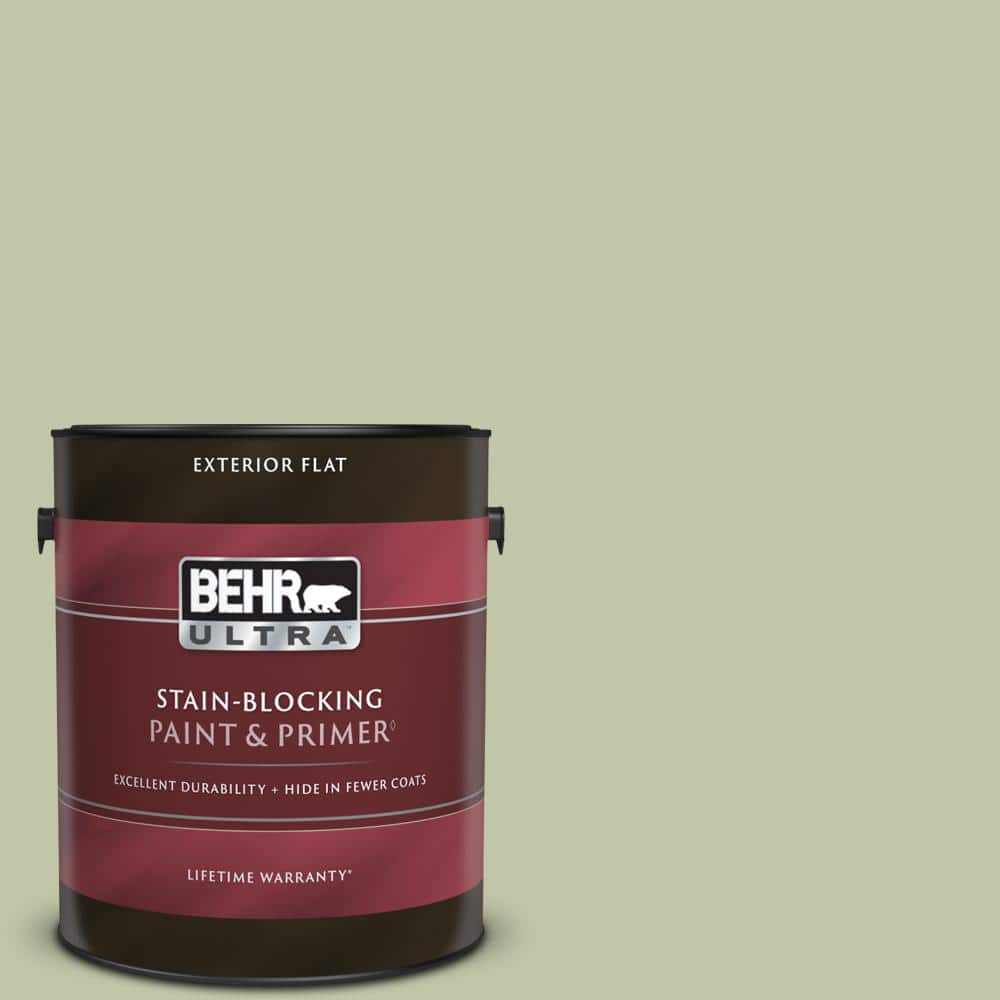 BEHR ULTRA 1 gal. PPU1008 Minted Lemon Flat Exterior Paint & Primer