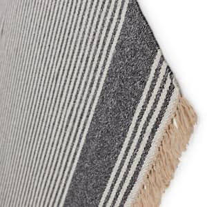 Strand Dark Gray/Beige 5 ft. x 8 ft. Coastal Indoor/Outdoor Area Rug