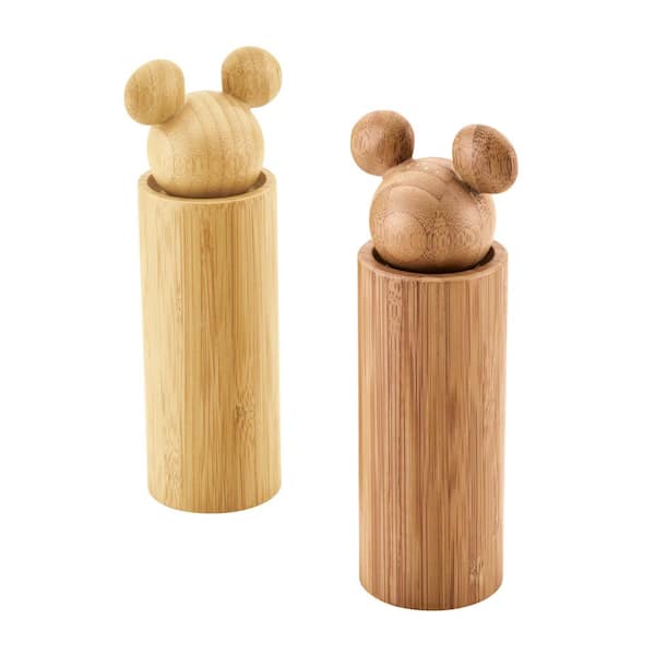 Unbranded Monochrome Bamboo Salt and Pepper Grinders