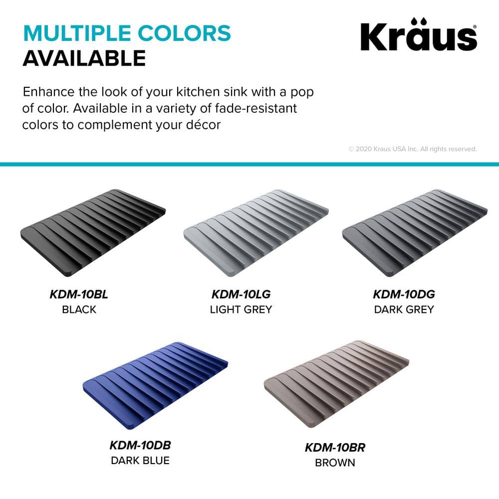 Black Silicone Self-Draining Dish Drying Mat and Trivet