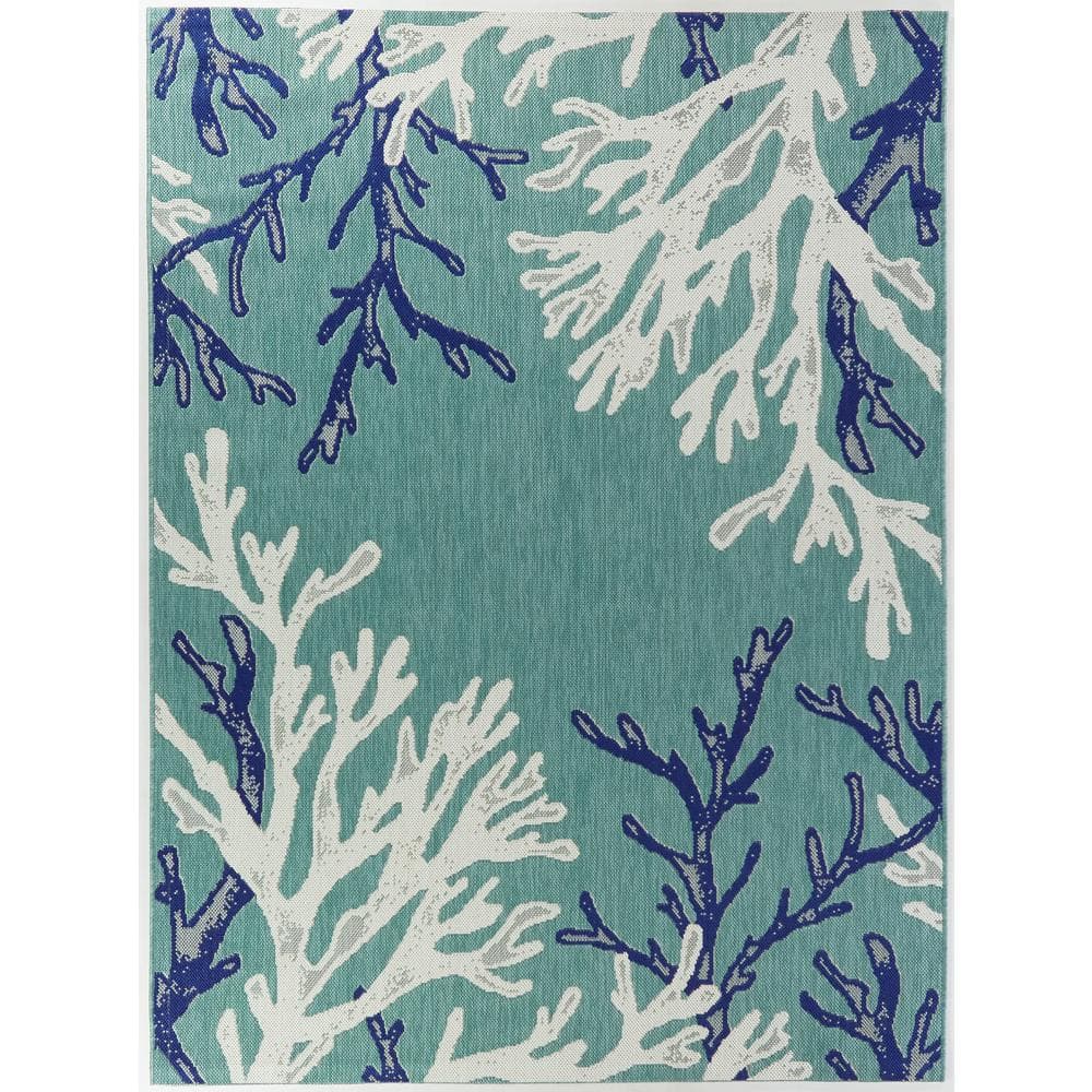 Hampton Bay Blue Reef 8 ft. x 10 ft. Indoor/Outdoor Patio Area Rug
