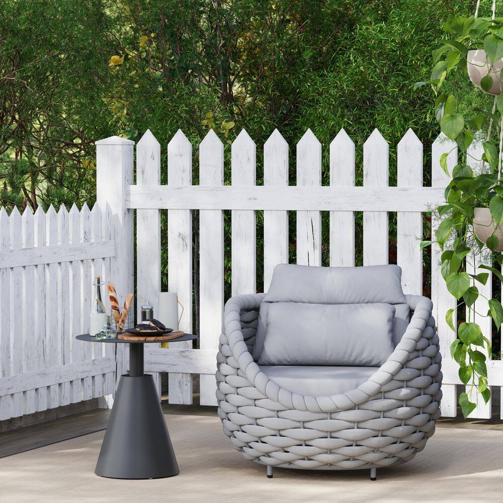 Bird's Nest Shaped Gray Metal Lounge Chair with Gray Cushions price history on PriceWatchPro