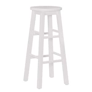 Lopes 29 in. H White Backless Wood frame Round seat Barstool