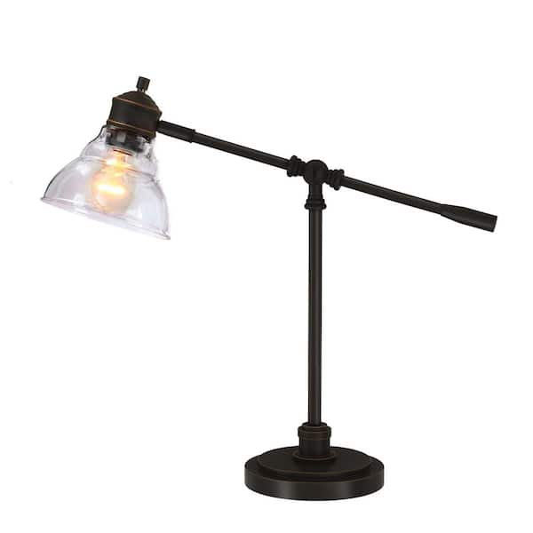 Hampton Bay 18.25 in. Oil Rubbed Bronze Counter Balance Desk Lamp with LED Bulb Included