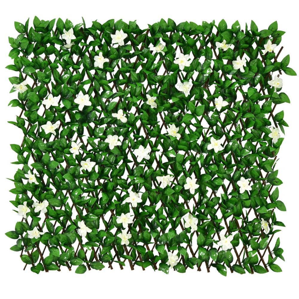 4-Piece 6.5 ft W x 3.3 ft. H. Artificial PE Faux Ivy Leaf Hedges Privacy Sc