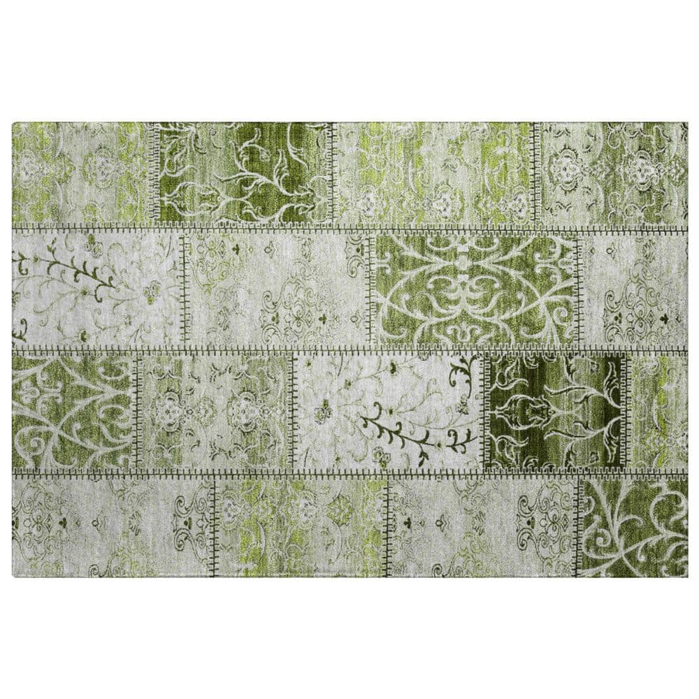 Dream Shag Premium Machine Washable Abstract ADS566 Green 2 ft. x 3 ft. Accent Rug price history on PriceWatchPro