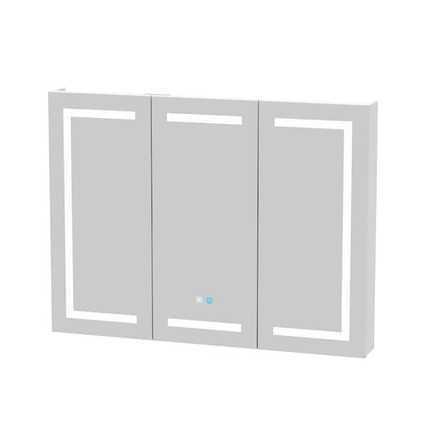 47.2 in. W x 35.4 in. H Rectangular Surface Mount Bathroom Medicine Cabinet with Mirror, Anti-fog function, LED Light