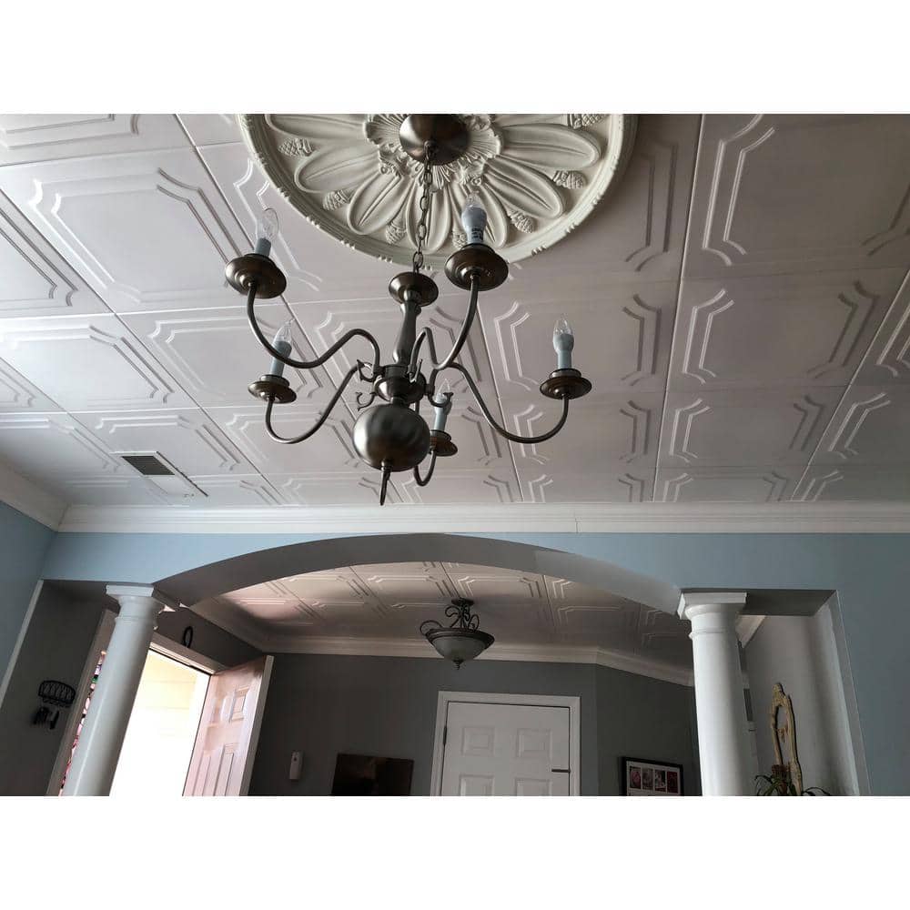 Plain White Square Foam Glue-Up Ceiling Tile