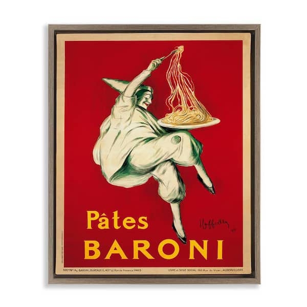 Pates Baroni Vintage Food Poster by Marcello Dudovich Brown Floater Frame Graphic Art Print Food 25 in. x 31 in.