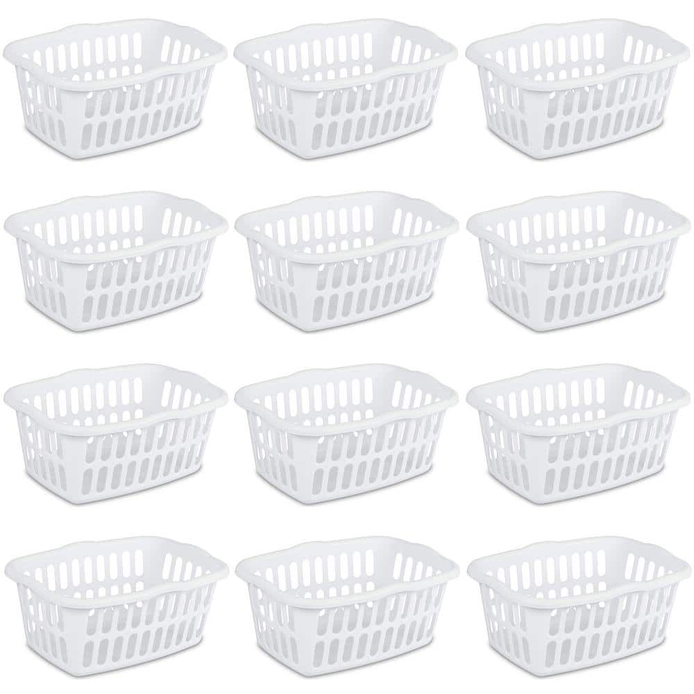 Superio Ribbed Plastic Storage Basket Organizer (4 Pack), 22 Liter
