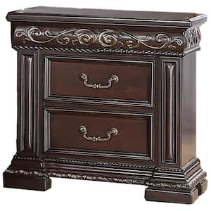 Basin 2-Drawer 30 in. H x 29 in. W x 17 in. D Dark Cherry Nightstand