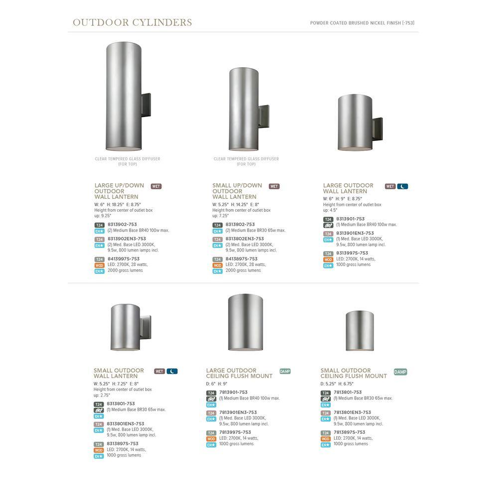 Eco-Friendly Brushed Nickel Outdoor Wall Lantern with LED Lights