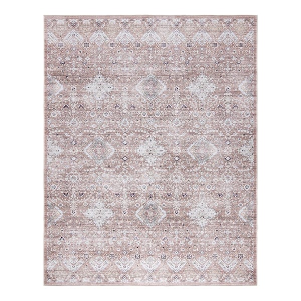 Gertmenian Tanis Beige 5 ft. x 7 ft. Crystal Print Polyester Digitally Printed Area Rug
