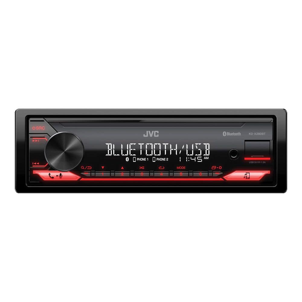JVC KD-X280BT Car In-Dash Unit, Single-DIN Digital Media Receiver