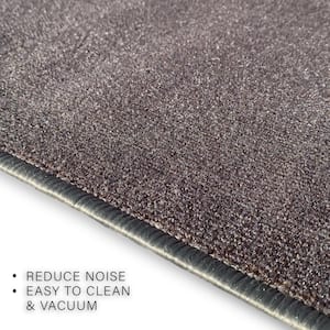 Solid Dark Gray Color 26 in. Width x Your Choice Length Custom Size Roll Runner Rug/Stair Runner