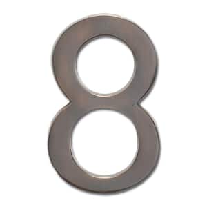 5 in. Dark Aged Copper Floating House Number 8
