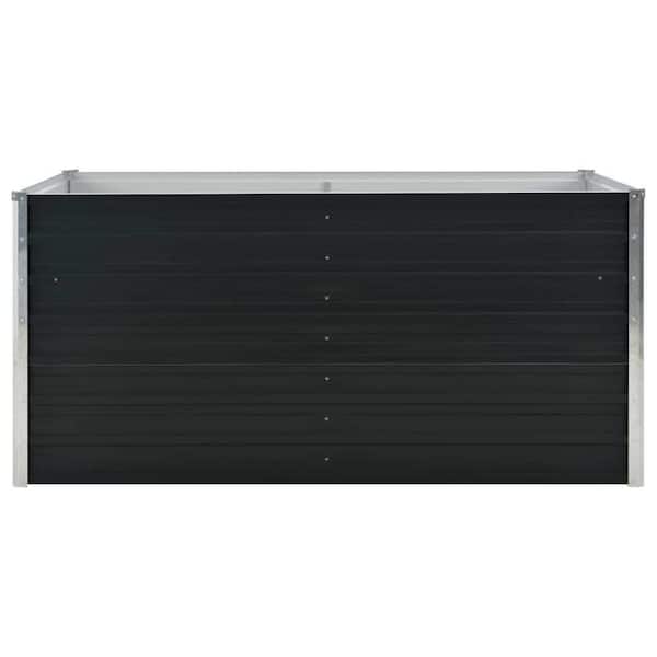 Movisa 63 in. x 31.5 in. x 30.3 in. Anthracite Galvanized Steel Raised Garden Bed