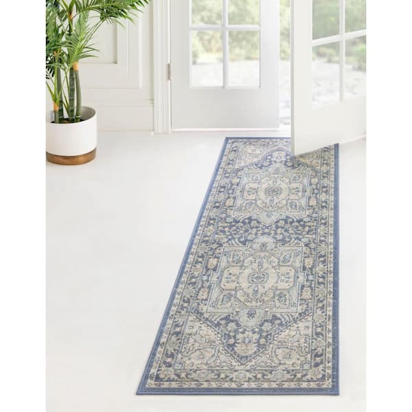 Whitney Milano French Blue 2 ft. 7 in. x 12 ft. Area Rug