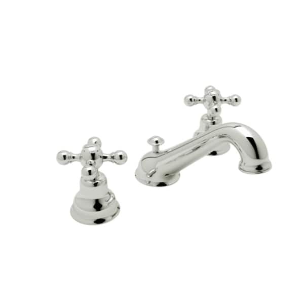 Arcana 8 in. Widespread 2-Handle Bathroom Faucet with Hot/Cold Indicators in Polished Nickel