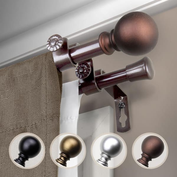 Home Decorators Collection 50 in. - 144 in. Double Curtain Rod Conversion  Kit in Oil Rubbed Bronze U-ORB144FOHJ07 - The Home Depot