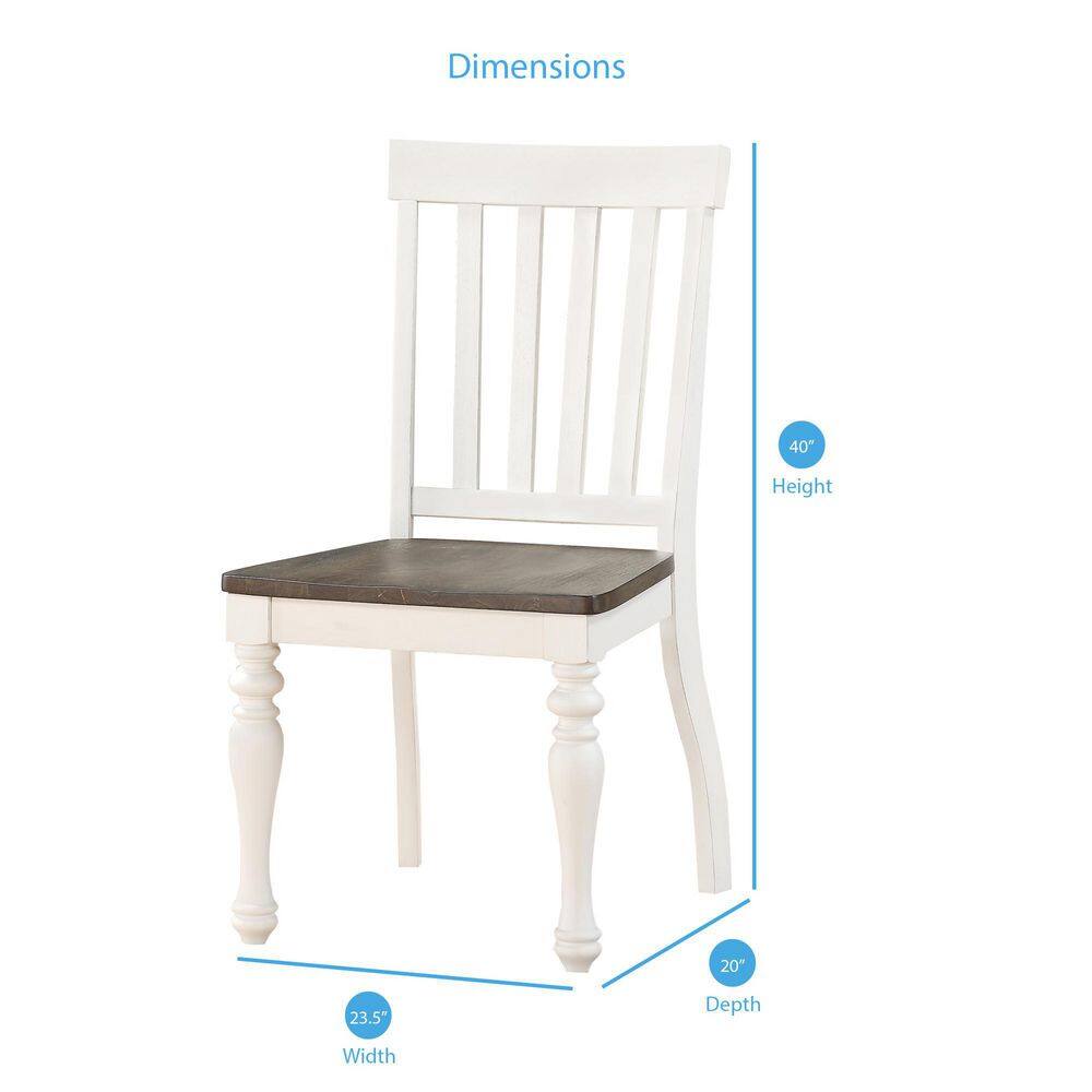 Joanna Farmhouse Chic 7-Piece Dining Set in Ivory and Dark Oak