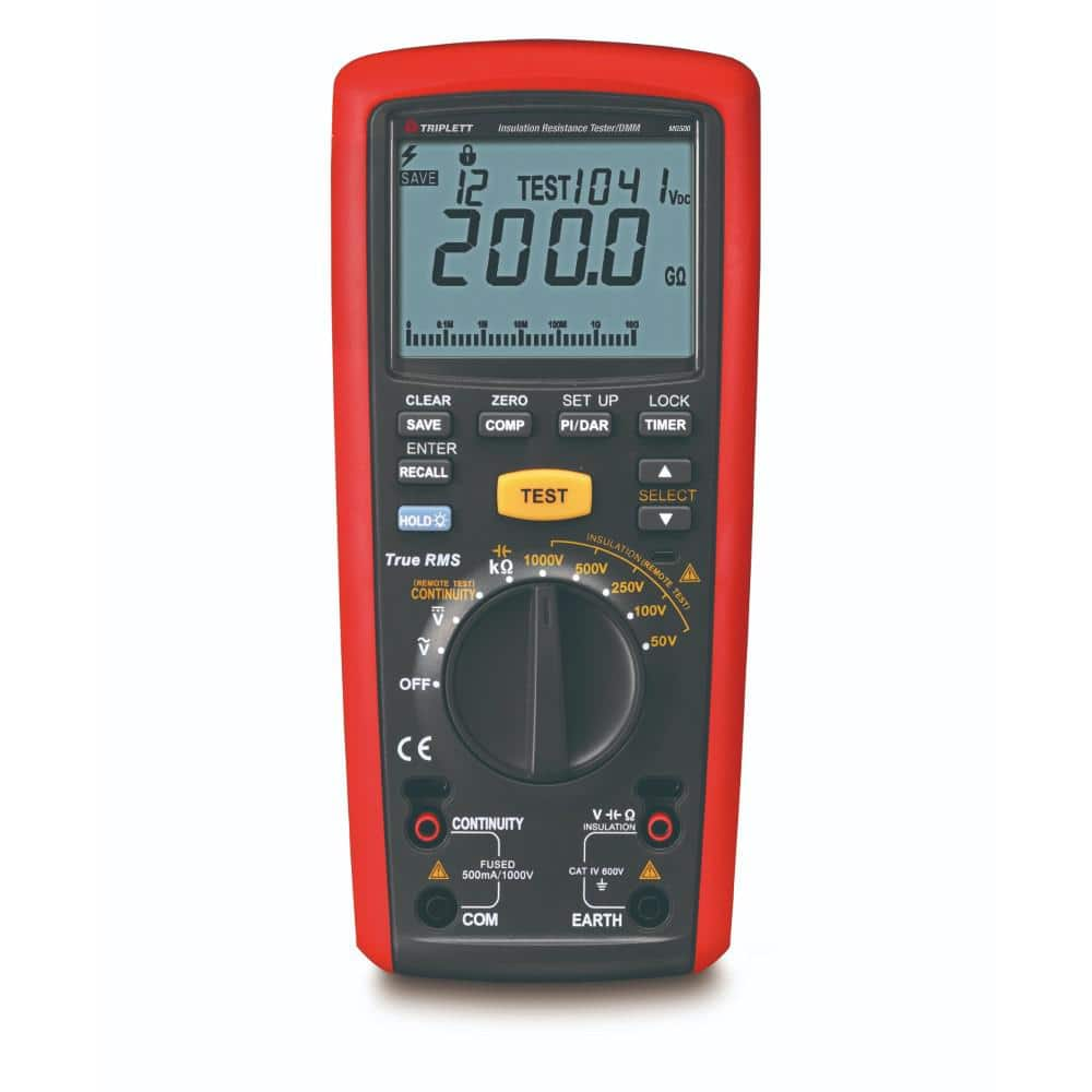 TRIPLETT Insulation Resistance Tester Digital MG500 - The Home Depot