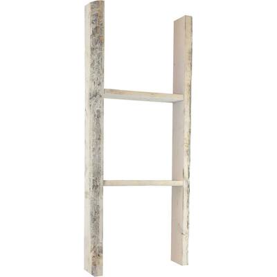 15 in. x 36 in. x 3 1/2 in. Barnwood Decor Collection Chalk Dust White Vintage Farmhouse 2-Rung Ladder