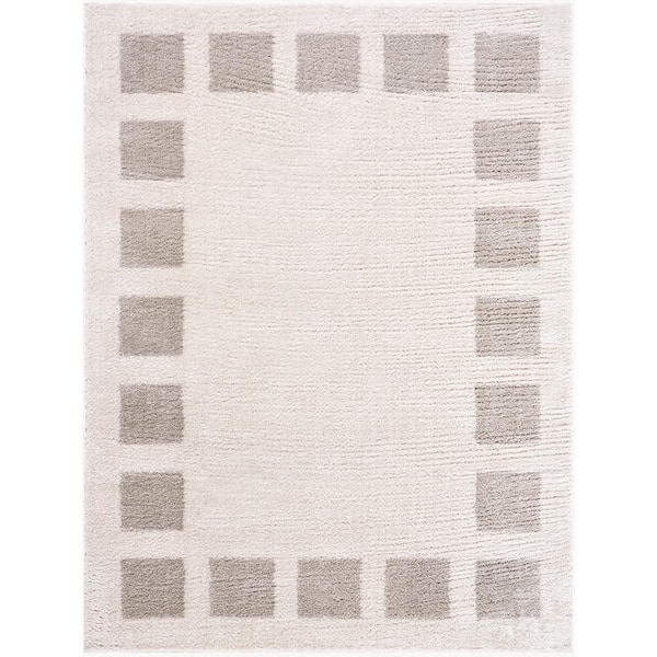 Fossay Shag Grey  3 ft. x 7 ft. Modern Indoor Area Rug