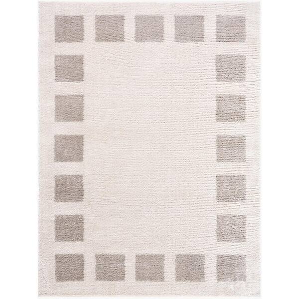 Livabliss Fossay Shag Grey 5 ft. x 7 ft. Modern Indoor Area Rug