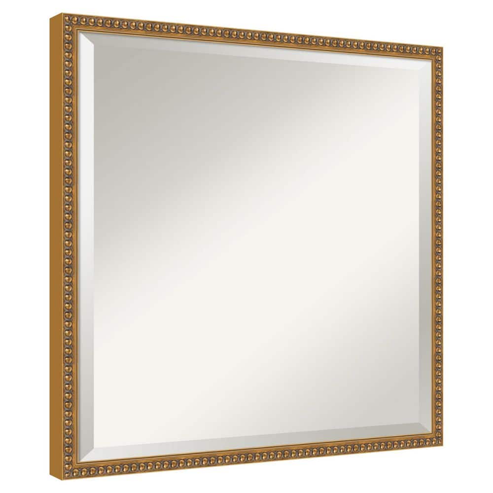 Bradford Bead Gold 21.25 in. x 21.25 in. Beveled Traditional Rectangle Wood Framed Bathroom Wall Mirror price history on PriceWatchPro