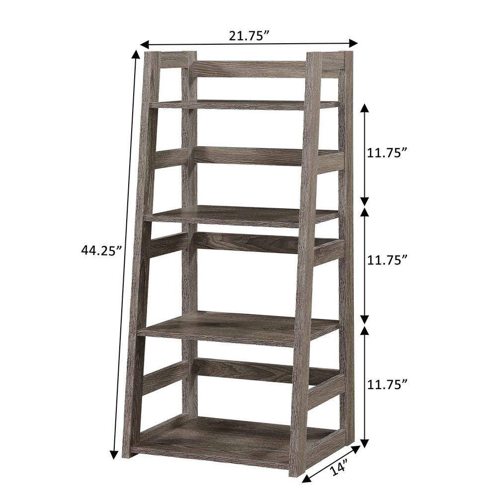 Gray Adjustable 4-Tier Wood Trestle Bookcase