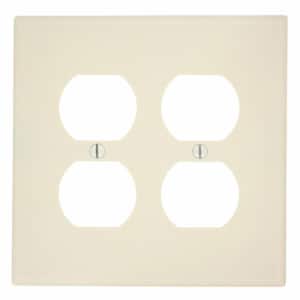 1-Gang Midway Size 2-Duplex Receptacles Plastic Wall Plate, Light Almond