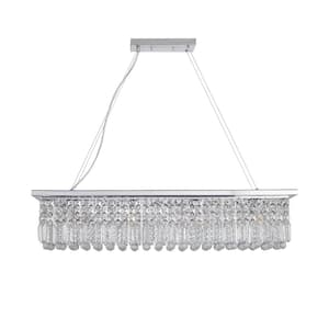 Cyclone 8-Lights Modern Chrome Crystal Chandelier with E12 Socket