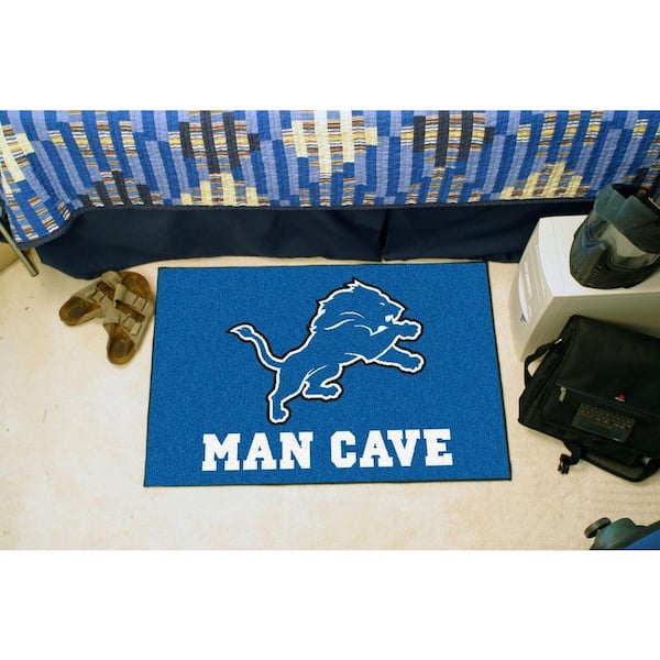 NFL Detroit Lions Blue Man Cave 2 ft. x 3 ft. Area Rug