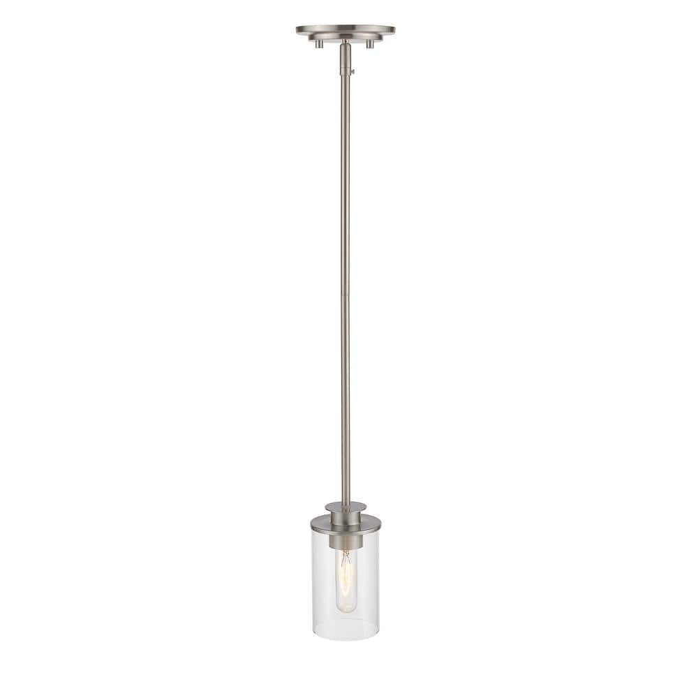 Savannah Brushed Nickel Mini Pendant with Clear Glass Shade