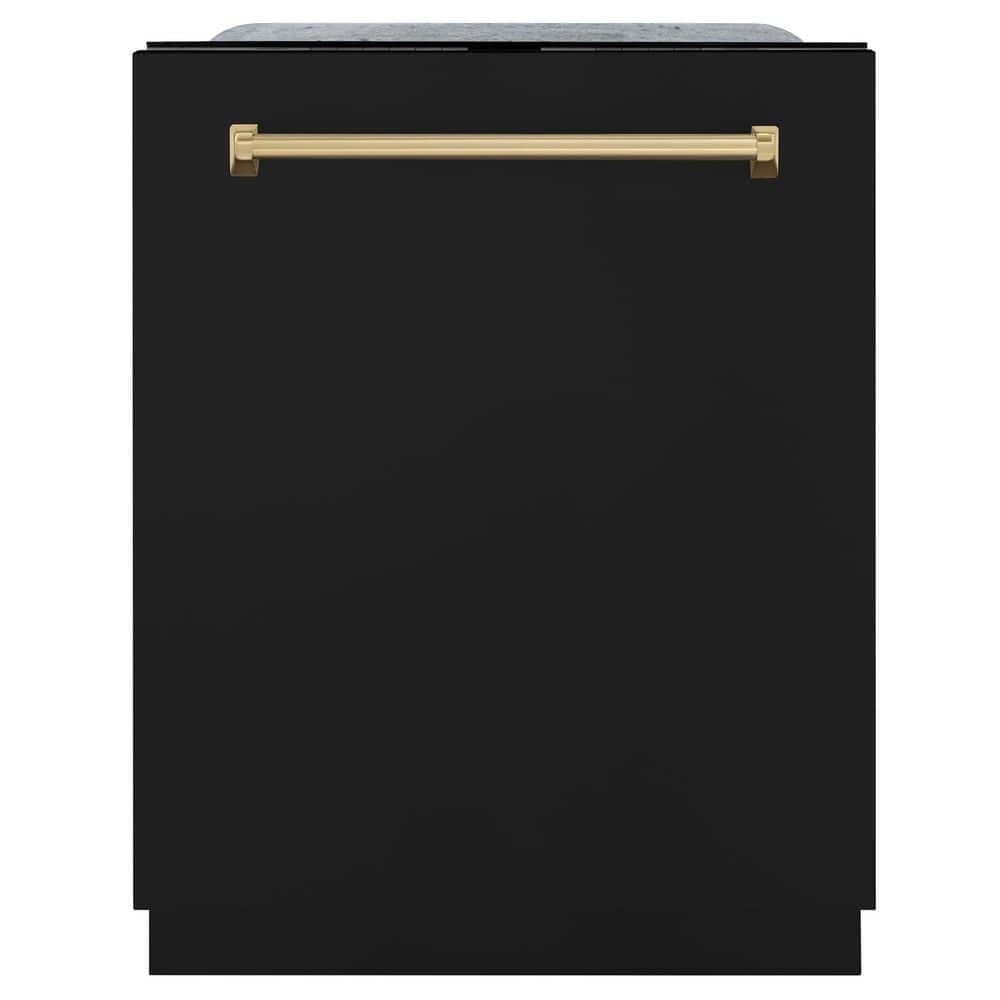 Autograph Edition 24 in. Top Control Tall Tub Dishwasher with 3rd Rack in Black Matte and Champagne Bronze Handle
