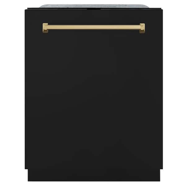 Autograph Edition 24 in. Top Control Tall Tub Dishwasher with 3rd Rack in Black Matte and Champagne Bronze Handle