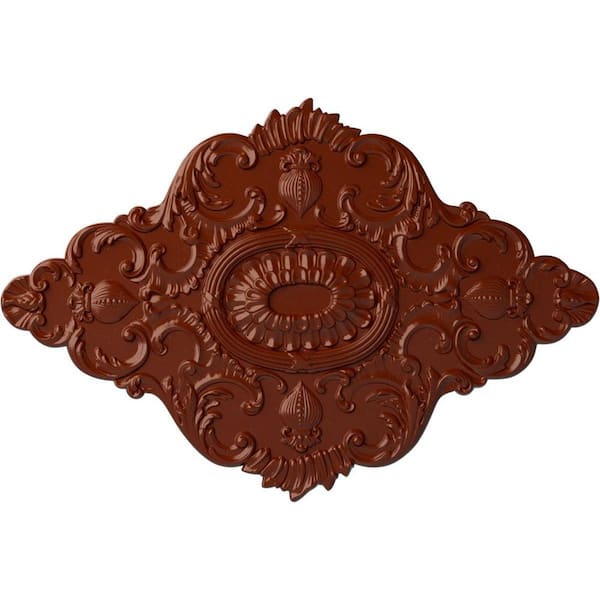 Ekena Millwork 42-3/4 in. W x 28-7/8 in. H x 1 in. Ashford Urethane Ceiling Medallion, Firebrick