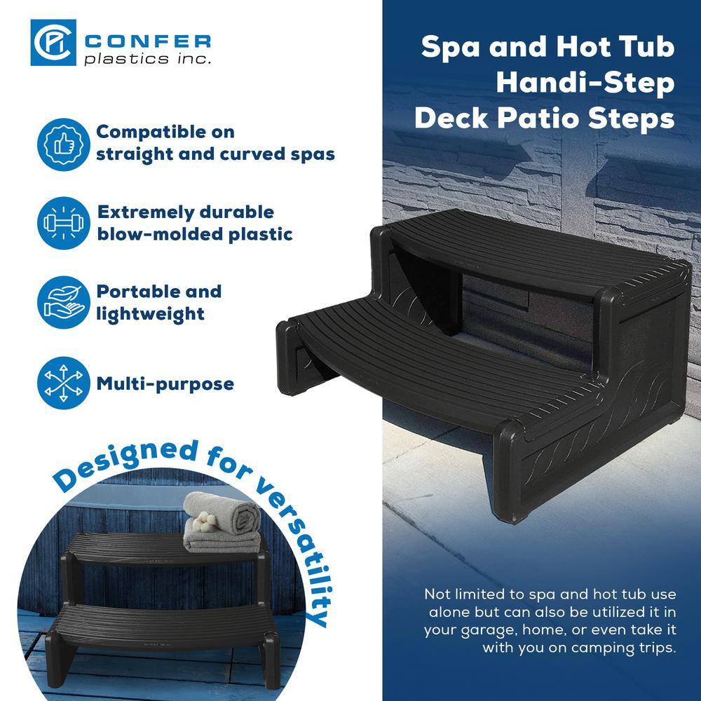 Black Resin 2-Step Spa and Hot Tub Stairs
