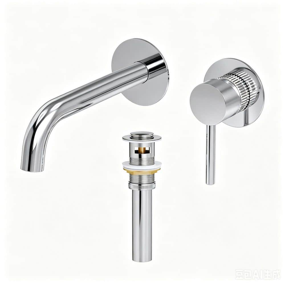 Long Spout Single Handle Wall Mounted Bathroom Sink Faucet 1.2 GPM with Spot Resistant in Chrome with Pop-Up Drain price history on PriceWatchPro