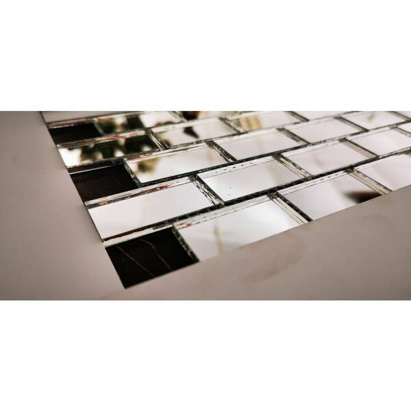 Abolos Reflections Straight Edge Silver Brick Mosaic 1 In X 2 Glass Mirror Wall Tile 14 Sq Ft Case Hmdmsc0102 Si The Home Depot - Mirror Tiles For Walls Home Depot Abolos Reflections Straight Edge Silver Brick Mosaic 1 In X 2 Glass Mirror Wall Tile 14 Sq Ft Case Hmdmsc0102 Si The Home Depot - Mirror Tiles For Walls Home Depot