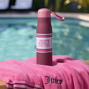 JUICY COUTURE Glam Sip 24 oz. Pink Doodle Bows Stainless Steel