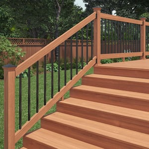 6 ft. Cedar-Tone Southern Yellow Pine Stair Rail Kit with Aluminum Square Balusters