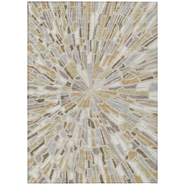 Chantille Machine Washable Indoor/Outdoor Abstract ACN2514 Beige 3 ft. x 5 ft. Area Rug