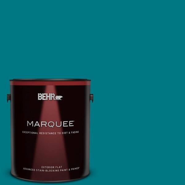 BEHR MARQUEE 1 gal. #P470-7 The Real Teal Flat Exterior Paint & Primer