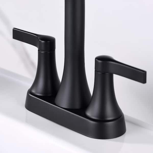 LUXIER 4 in. Centerset 2-Handle Bathroom Faucet in Matte Black