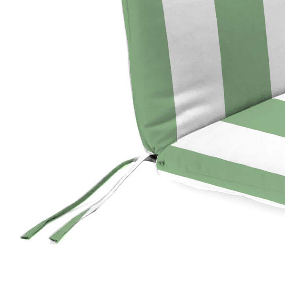 74" Green and White Striped Outdoor Chaise Lounge Cushion