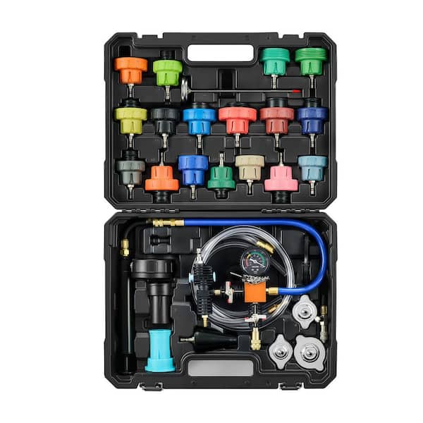 Coolant Pressure Tester Kit, 47Pcs Radiator Vacuum Refill Kit with 3 Metal Adapters, Pressure Pump & Universal Fit