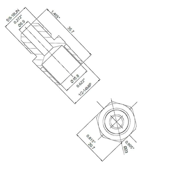 3/8 in. Flare x 1/2 in. MIP Brass Adapter Fitting