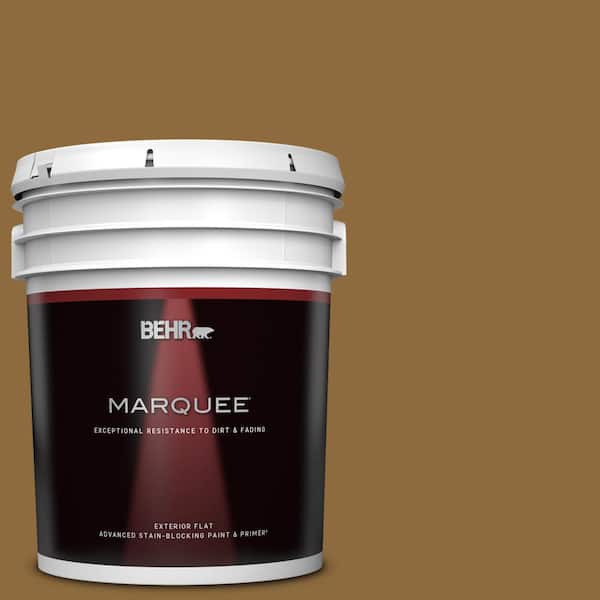 BEHR MARQUEE 5 gal. #300D-7 Spanish Leather Flat Exterior Paint & Primer